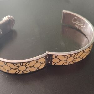 Coach Gold and Black Intricate Cuff Bracelet